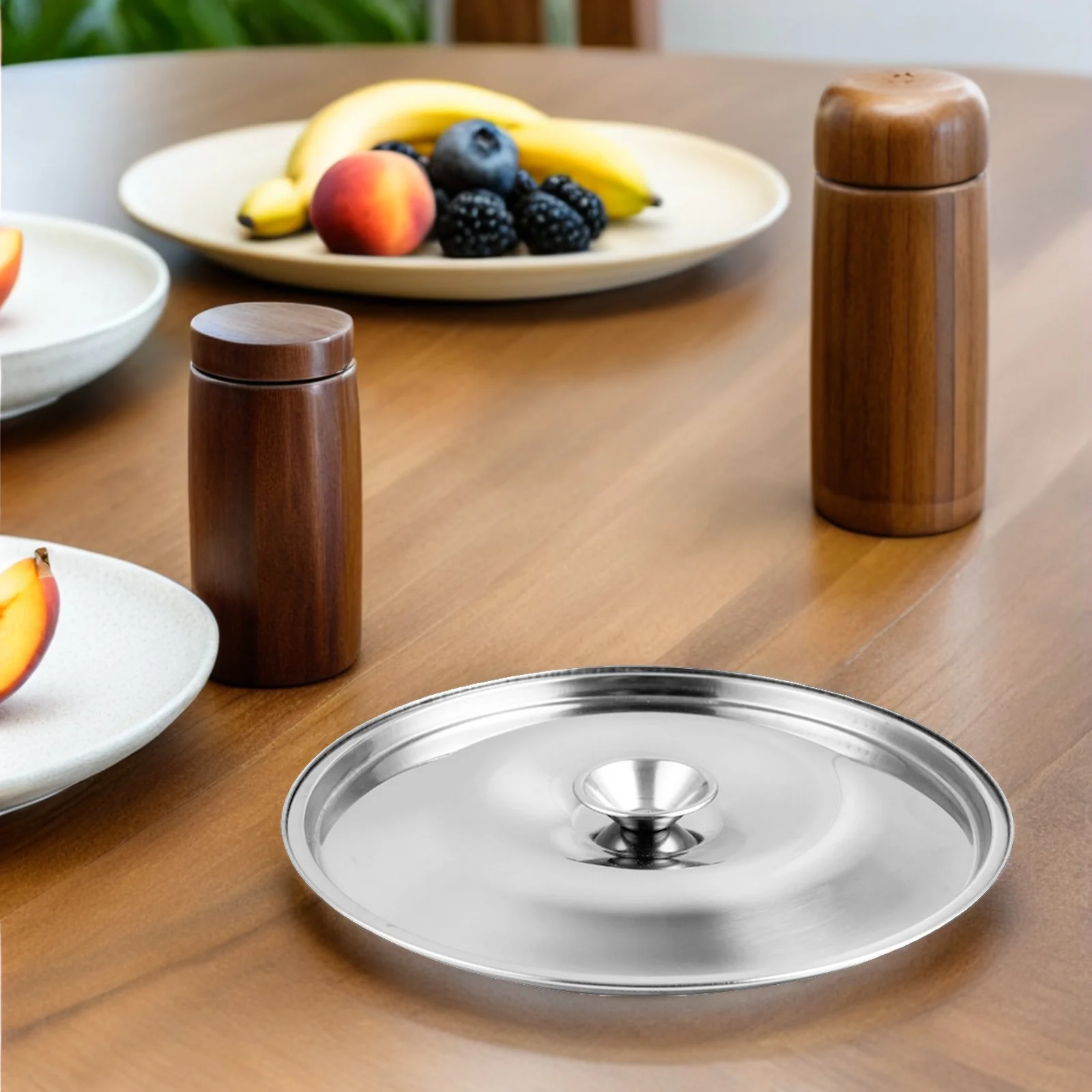 

2Pcs Universal Stainless Steel Oil Pot Lid Metal Jar Cover Replacement Lid for Kitchen Seasoning Pot Cooking