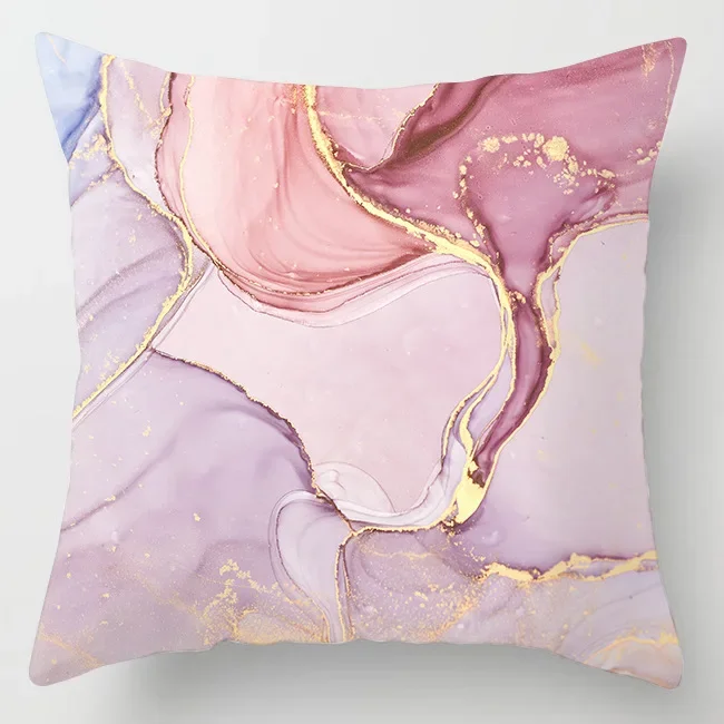 Nordic Pink Dekoracyjna seria geometryczna Pióro Roślina Poliestrowa poszewka na poduszkę Nowoczesna sofa