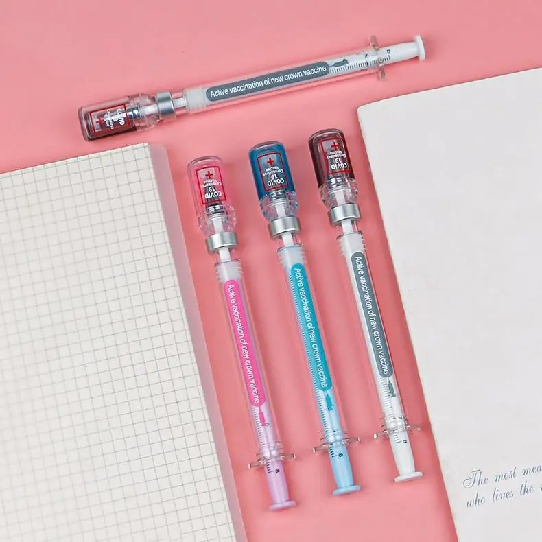 6Pcs Cute Kawaii Novelty Nurse Needle Syringe Shaped Highlighter Marker Marker Pen Stationery School Supplies