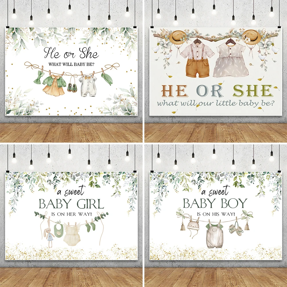 الجنس ​ كشف خلفية الطفل الجنس زينة الحفلات ملابس الطفل حفلة استحمام الطفل الأطفال صبي فتاة التصوير الخلفية