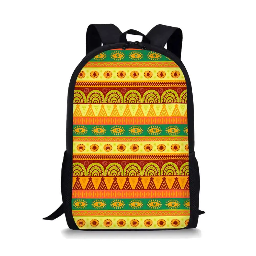 Mochila con patrón de estilo Tribal étnico, mochilas escolares para adolescentes, niños y niñas, bolsas de viaje al aire libre, mochila multifuncional africana