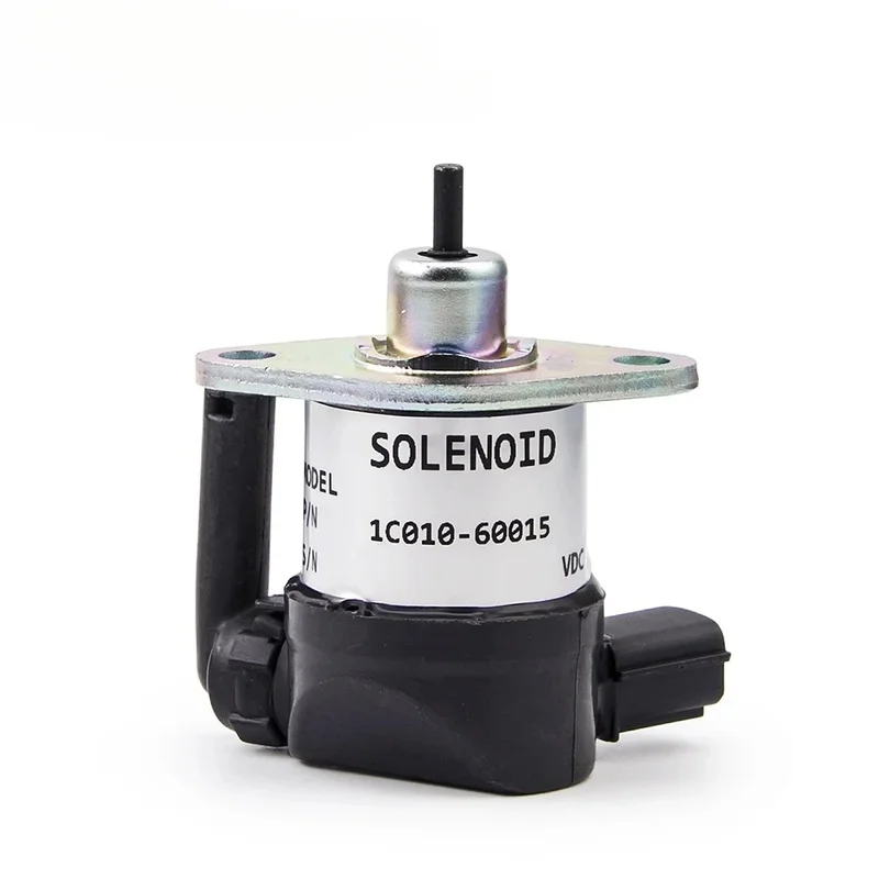 Diesel Engine Fuel Shutoff Solenoid Valve, DC12V 24V, 1C010-60015, 1C010-60014, Fits Kubota V1505 V2203 V3300 V3600