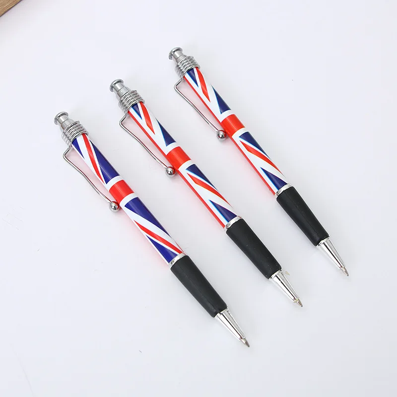 

10pcs British Flag Ballpoint Pen Smooth Writing Metal Grip Office Use Home Use Pen Comfortable Grip