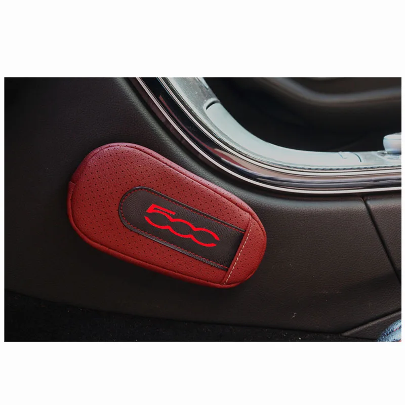 Car styling For Fiat 500 Soft Leather Leg Cushion Knee Pad Armrest pad Interior Car Accessories