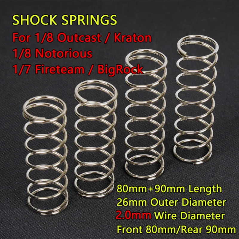 Metalen Lente Schokdemper voor 1/8 ARRMA 6S 4S RC MOJAVE TYPHON KRATON OUTCAST BIG ROCK FIRETEAM INFRACTION LIMITLESS Auto