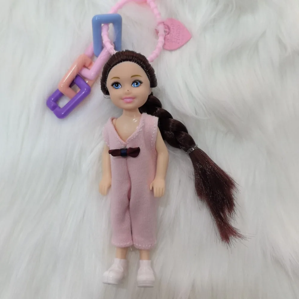 New Cute Doll Pendant Hanging Ornament DIY Change Clothes Keychain Car Key Ring for Barbie Doll Pendant