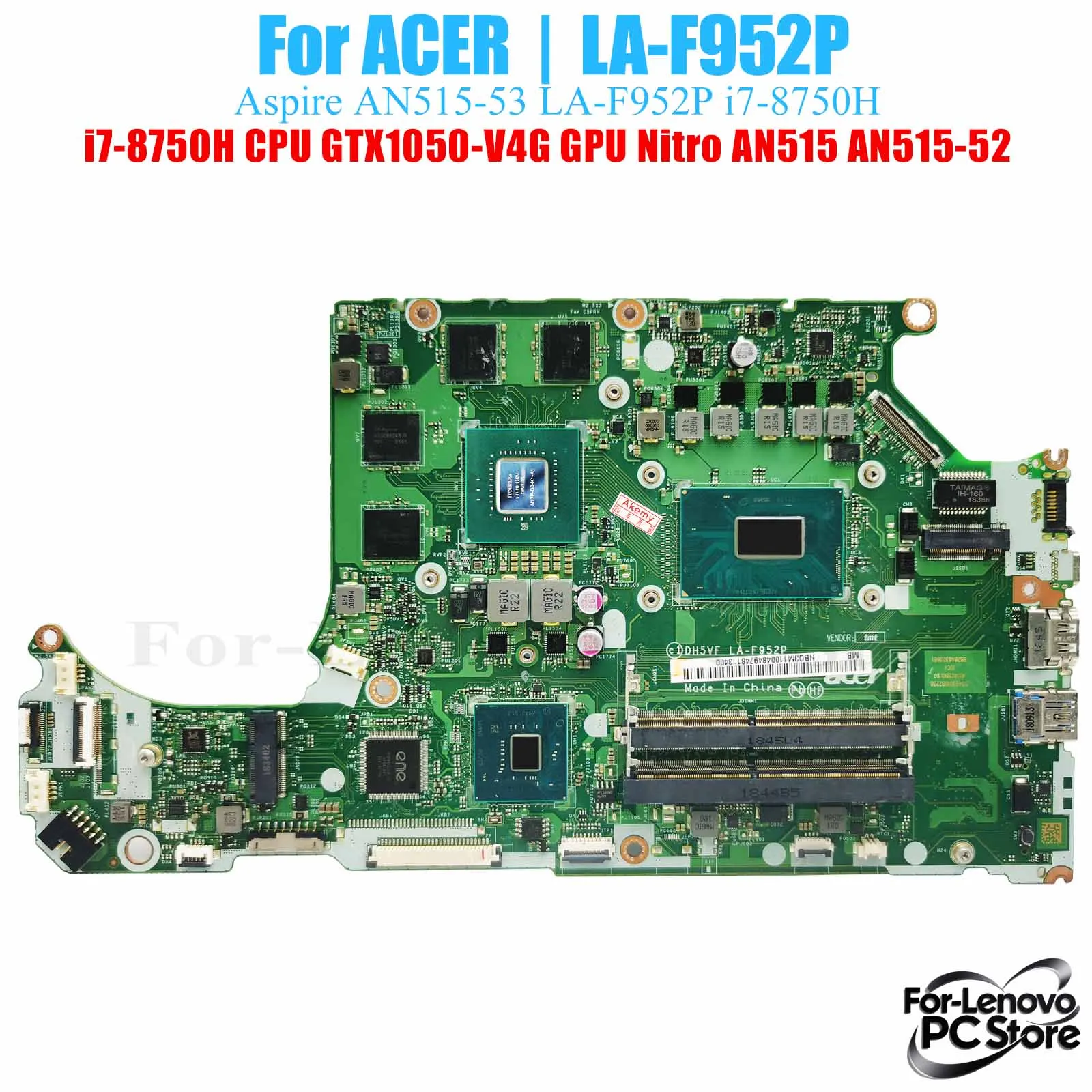

LA-F952P для ACER Nitro AN515 AN515-52 LA-F952P материнская плата i3 i5 i7 процессор 100% протестированная материнская плата для ноутбука