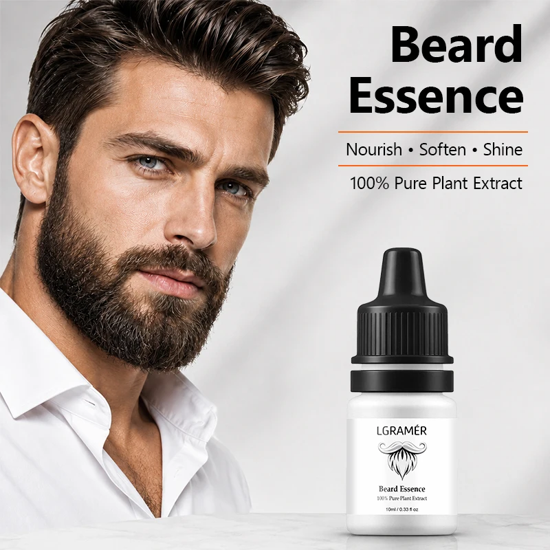 10ml Beard Care Growth Serum Reduce Breakage & Shedding Make Beards Lengthen Longer Thicker Fuller Daily Facial Products for Men
