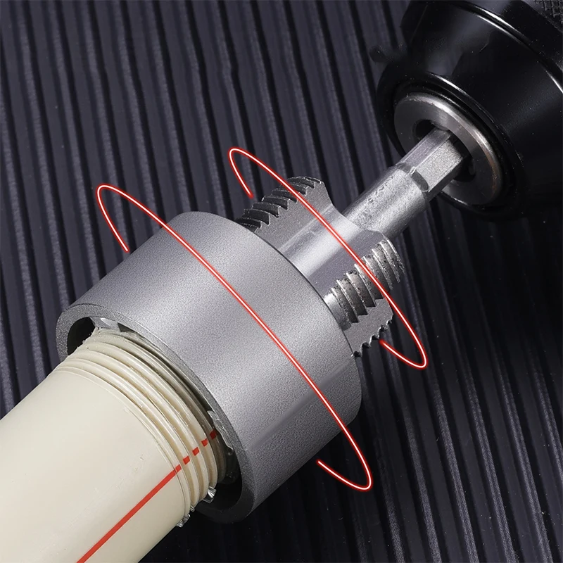 Strumento per maschiatura del filo per trapano elettrico universale per tubi in plastica con apertura filettatura interna esterna per tubi dell'acqua a 4 punti + 6 punti