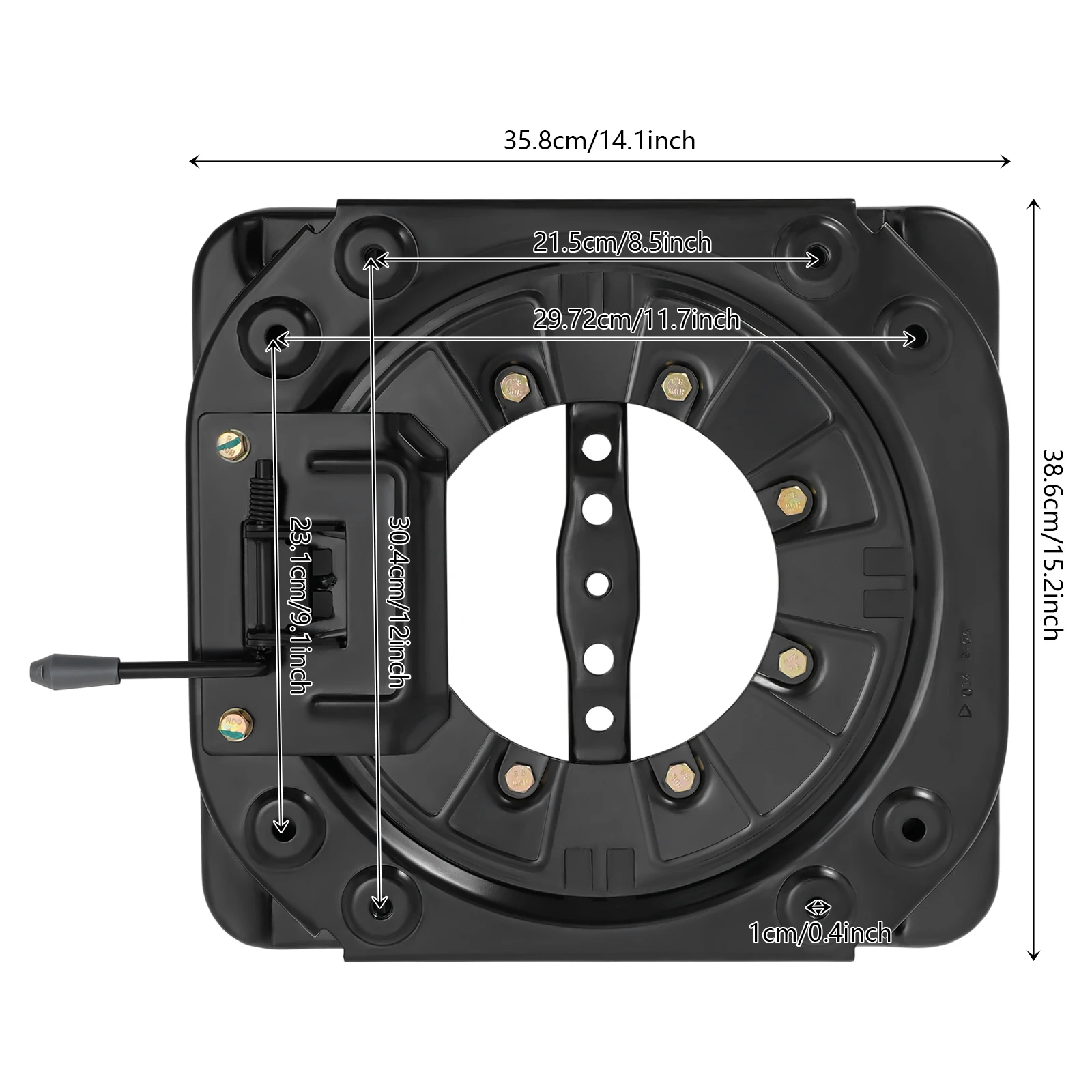 Base pivotante de siège pour camping-car, camping-car, bateau |   Base de siège rotative en acier laminé à froid W21 ​ |   Charge 130 kg