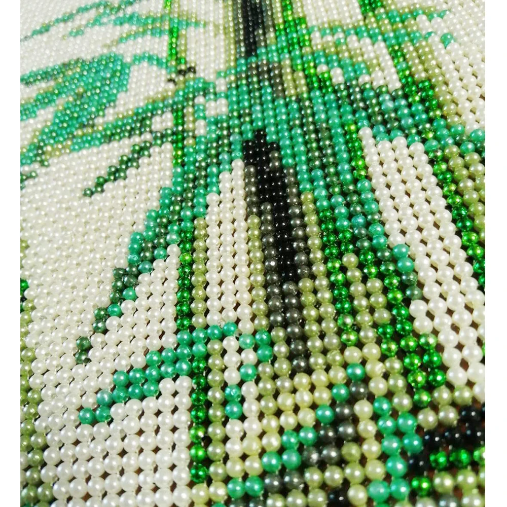 Cross stitch bead landscape kits beadwork circuits crafts pearl embroidery  beads printed cotton canvas Stitching