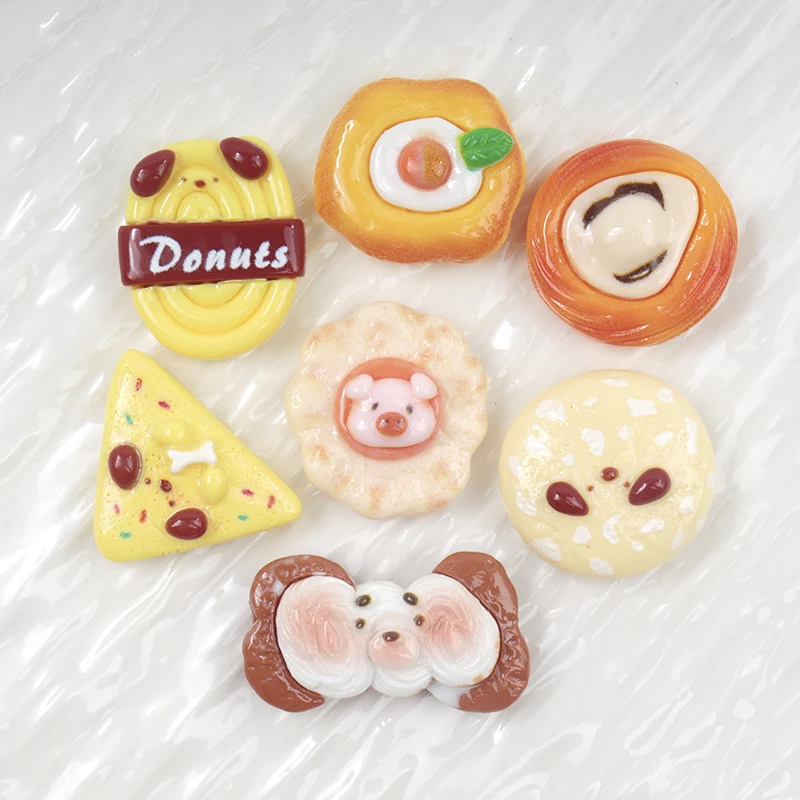 10/100PC Resin Accessories Simulation Cookies Series DIY Scrapbook Cabochons Frame Hairpin Craft Phone Case Decor Fridge Magnets