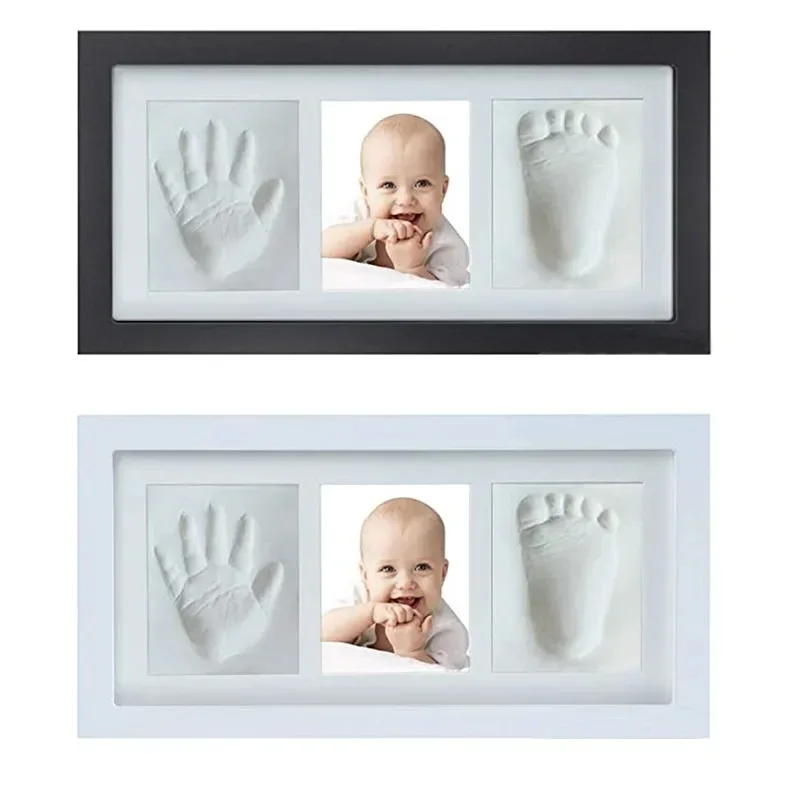 Baby Handprint Souvenir Gift Wooden Picture Frame Baby Hand and Foot Print Clay Picture Frame