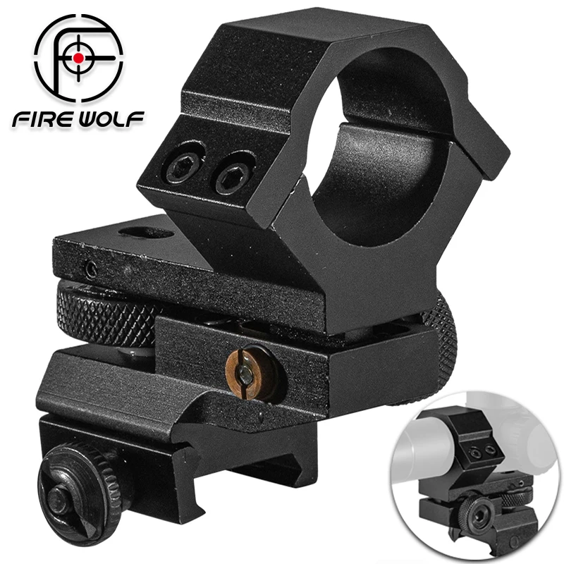 FIRE WOLF Niedrigwindbeständige & Höhenverstellbare Taschenlampen-Laserhalterung mit 25,4mm Ring für 20mm Montage