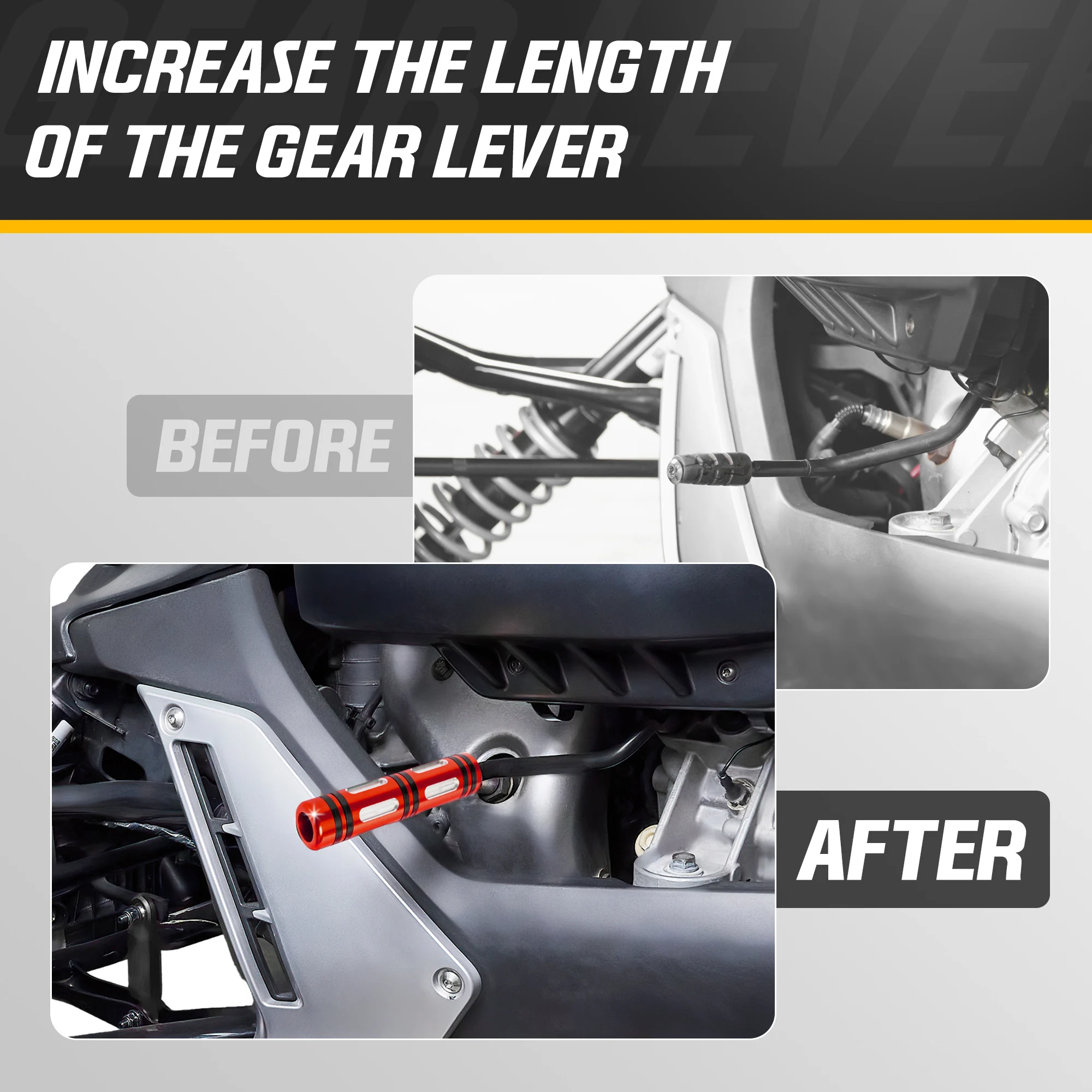 

Обновите свои средства управления | Красный цилиндрический рычаг переключения передач с ЧПУ для точной смены переднего/заднего хода на моделях Can-Am Ryker (с 2012 года)