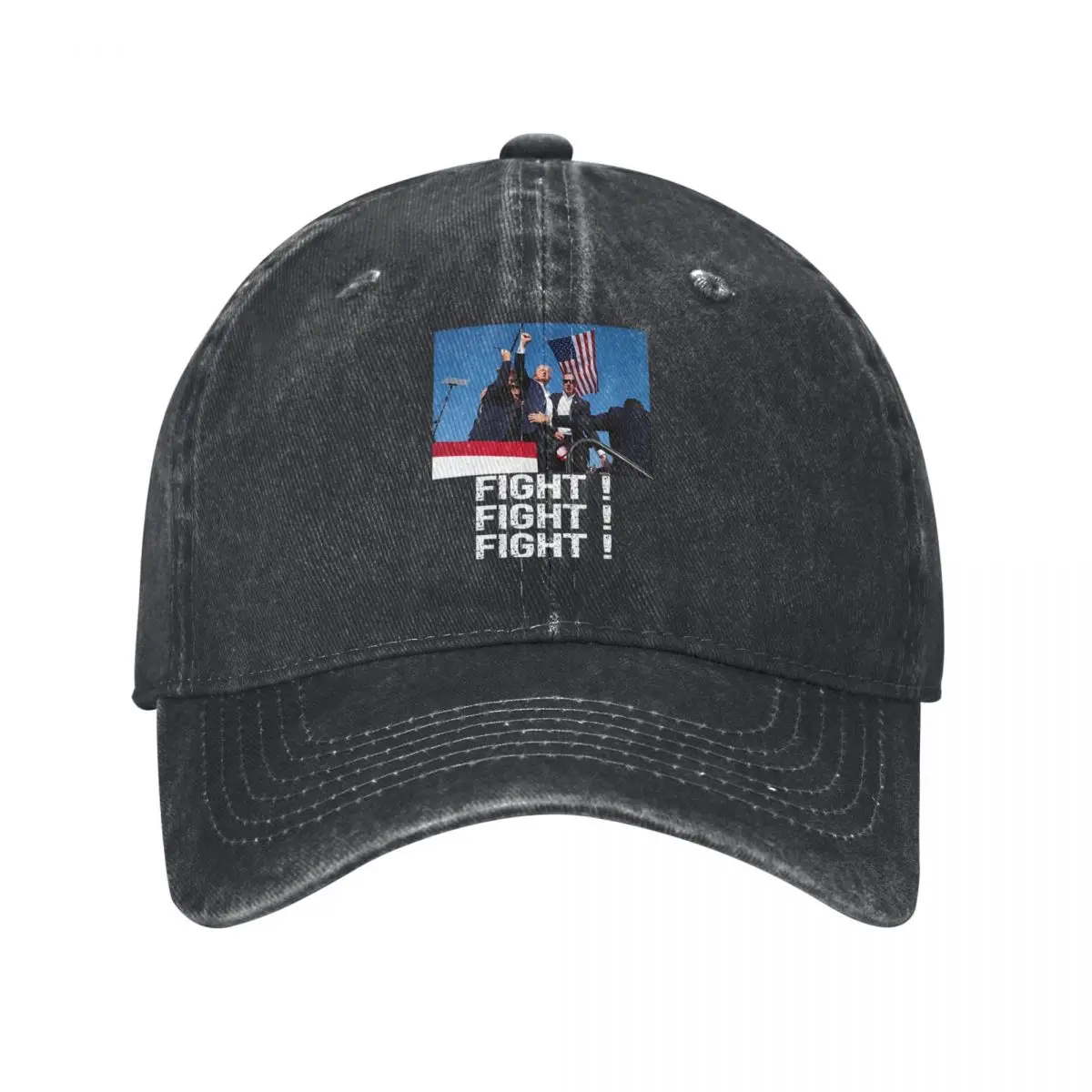 

Fighting America Donald Trump Injured Unisex Baseball Caps Assassination Attempt Distressed Washed Hats Outdoor Gift Snapback