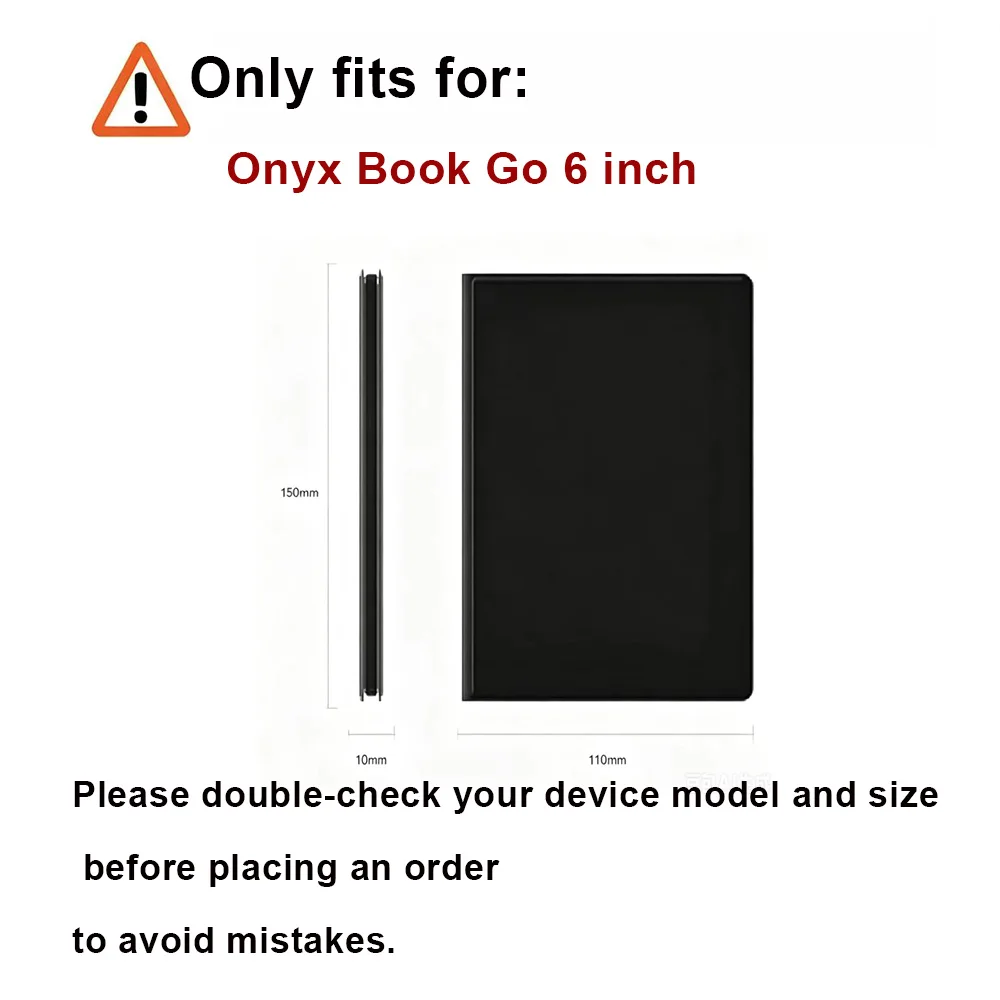 Case for Boox Go 6' E-Reader, Thin & Light Durable Book Folio Style Leather Cover Protective Cover