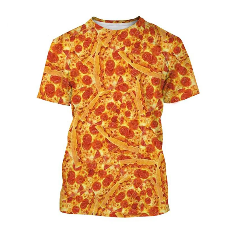 Food Sausage Pizza 3d Printed T-shirt Men Summer Casual Short Sleeve Tees Funny Hip Hop Party Cosplay Tshirt Top Unisex Clothes