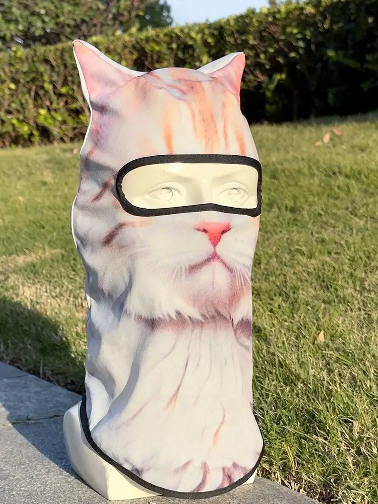 AliExpress NONE 3D Animal Cat Design Summer Full Face Neck Protector Sun Shield Breathable Quick Dry Polyester Helmet Liner for Outdoor Cycling
