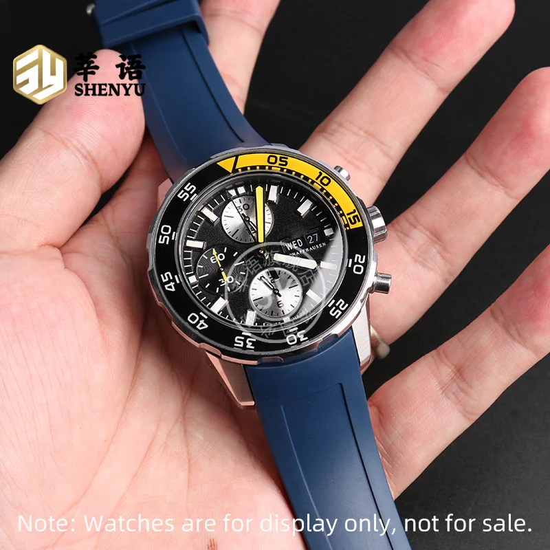 حزام مطاط Shenyu لسلسلة الساعات البحرية IWC ، سوار ساعة سريع التحرير ، سوار ، ساعة ، كرونوغراف مائي ، IW356802 ، IW376705