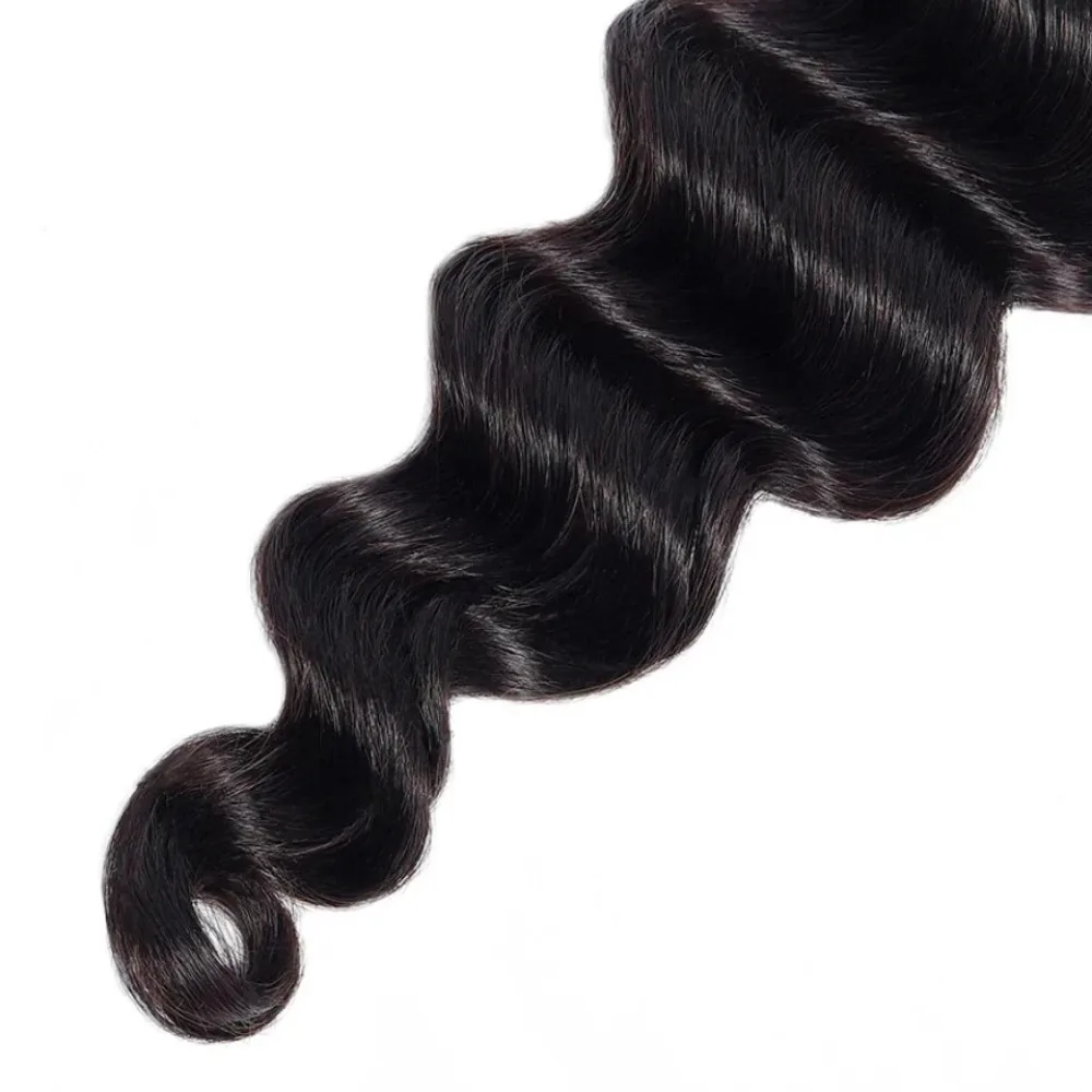 4x4 فضفاض عميق الدانتيل إغلاق الشعر البشري الدانتيل الشفاف إغلاق قبل قطعها جزء مجاني 100% البرازيلي شعر بشري لعذراء نهاية كاملة