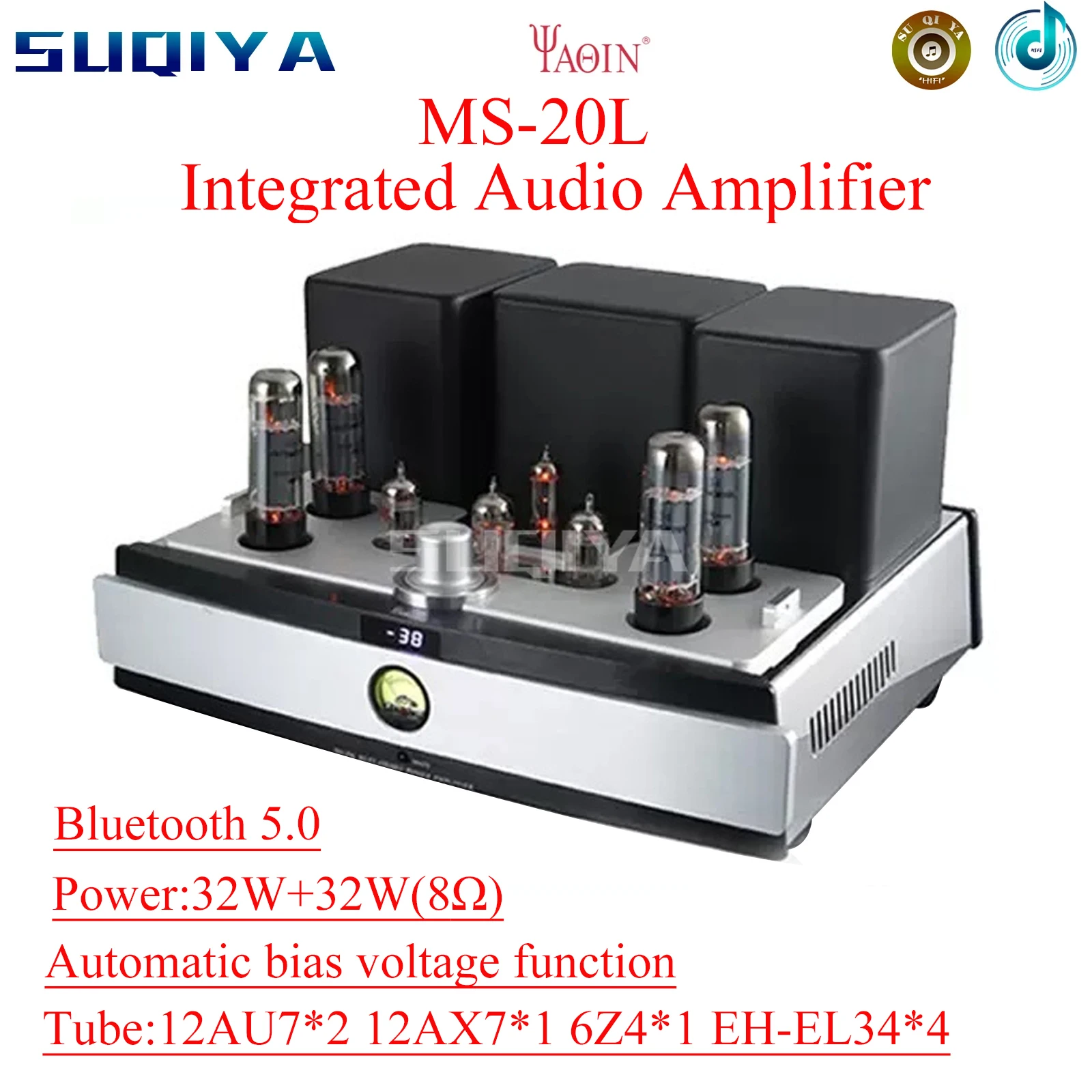 SUQIYA-Yaqin MS-20L Tube Amplifier Russian Imported EL34 Tube Bluetooth Digital USB Input Integrated Amplifier