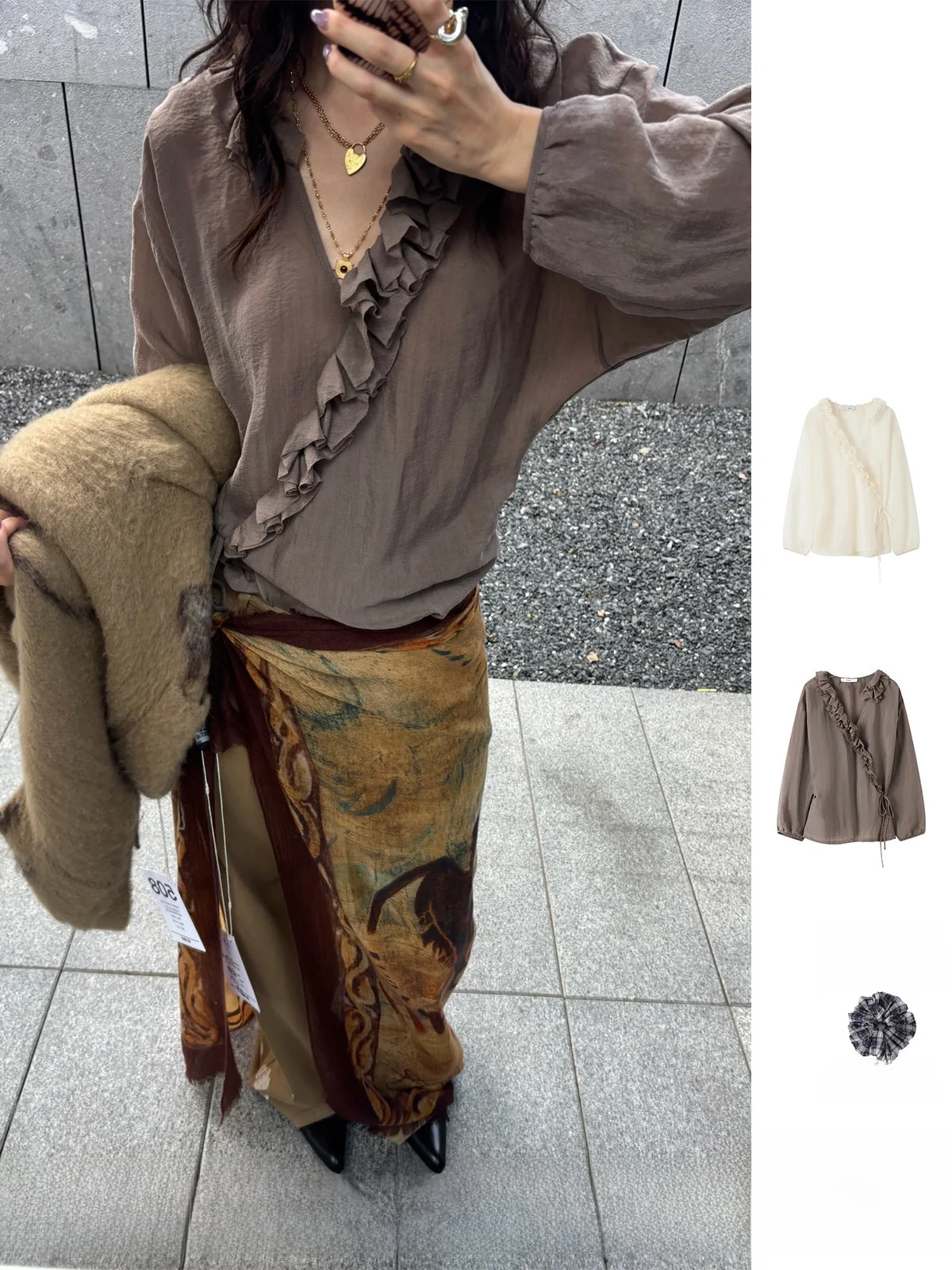 

Женская повседневная дышащая длинная рубашка с асимметричным подолом Ice Dust и нерегулярным v-образным вырезом для повседневной носки