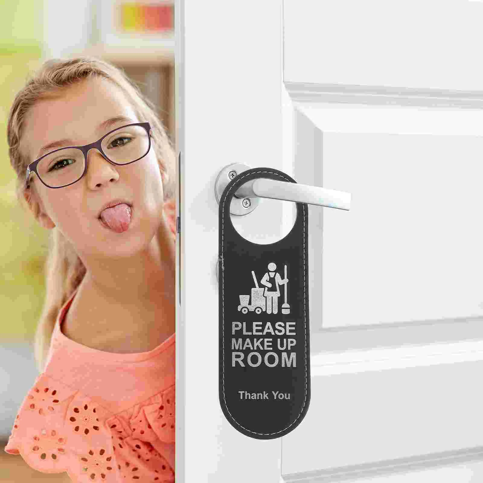 3 Pcs Clean Double-sided Listing Please Make up Room Door Hanger Front Sign over Coat Reminder Decorations