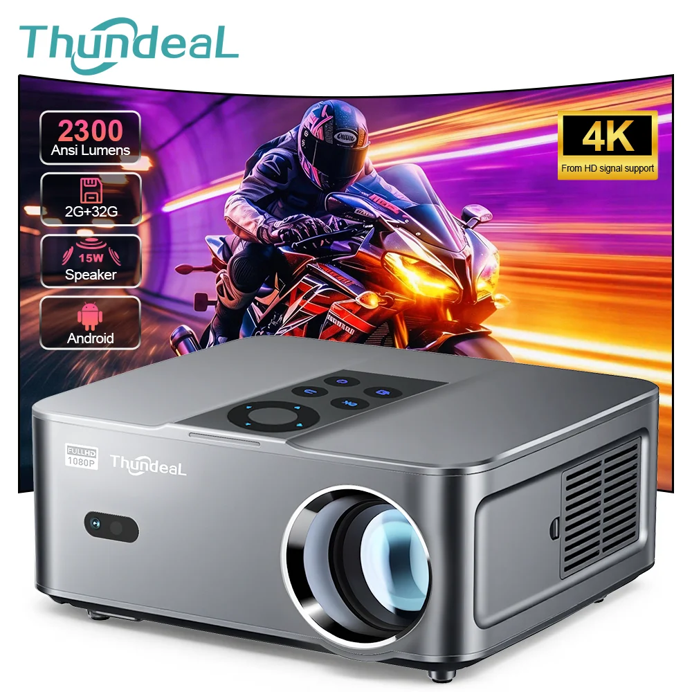 ThundeaL Full HD 1080P 4K Projector TD98W Mini Portable Android WiFi 2G 32G TD98 Mini Beam Projector 3D TV Home Theater Cinema