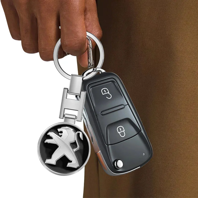 سيارة معدنية مفتاح سلسلة معلقة المفاتيح أفضل هدية خاتم مفتاح لبيجو 106 108 406 407 408 206 207 208 301 306 307 308 508 #6