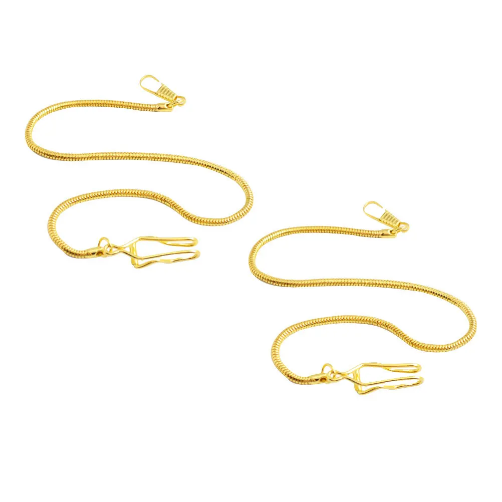 2 Pcs Golden Snake Slim Key Serpent Metal Packet Watch Chain Clothes Accessories Jeans