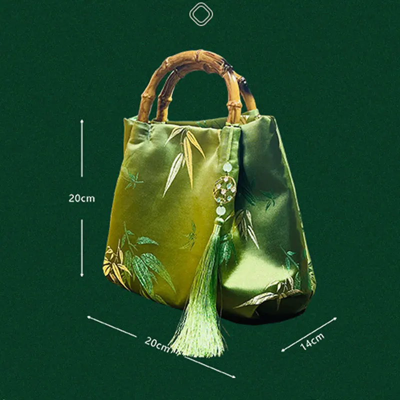 Chinese Style Fringe Tassel Bag Ancient Cheongsam Hanfu Decor Brocade Purse Bag Vintage Women Chain Pearl Straps Handbags