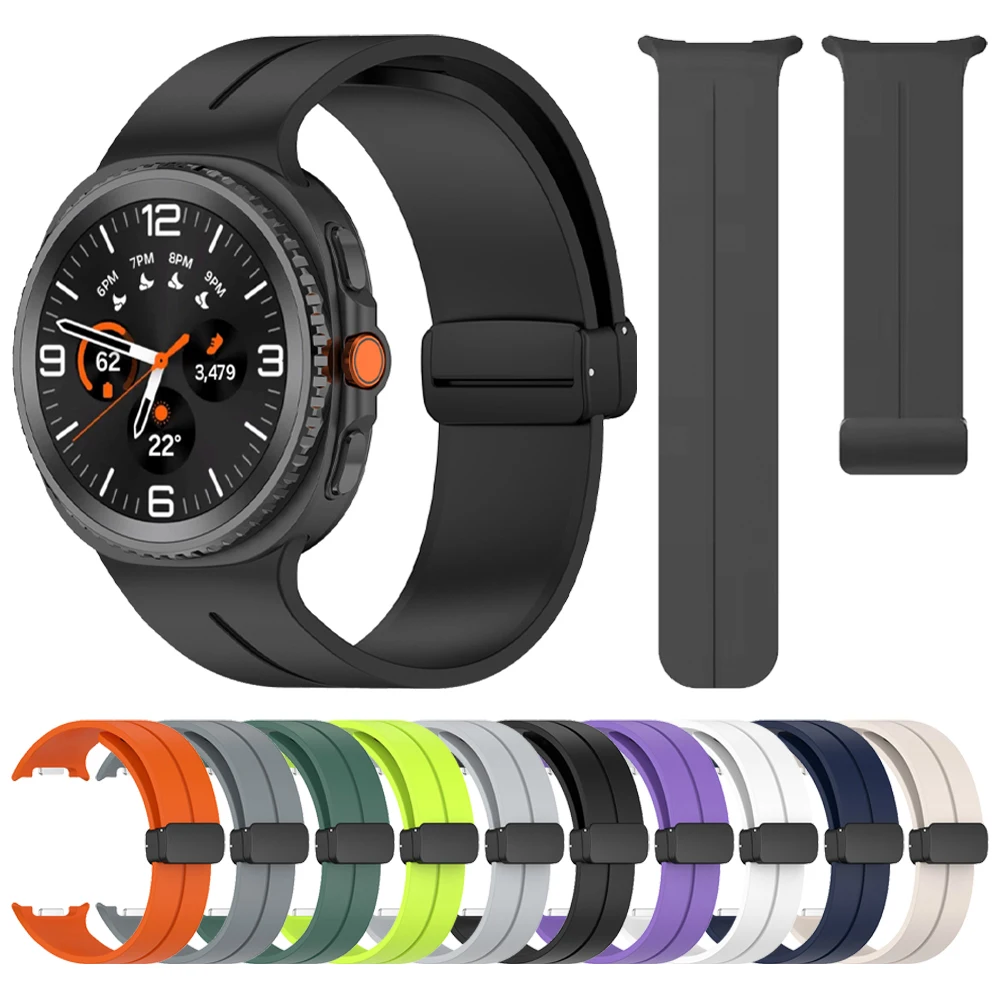 für Samsung Galaxy Watch 8 Classic Sports Silikonbänder Galaxy Watch 8 44/40 mm 46 mm Magnetische Faltschließe Armband Armband