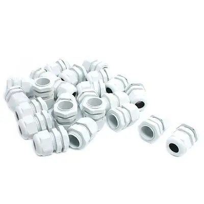 24 unidades PG13.5 6 mm a 12 mm conector à prova d'água prensa-cabo de plástico branco