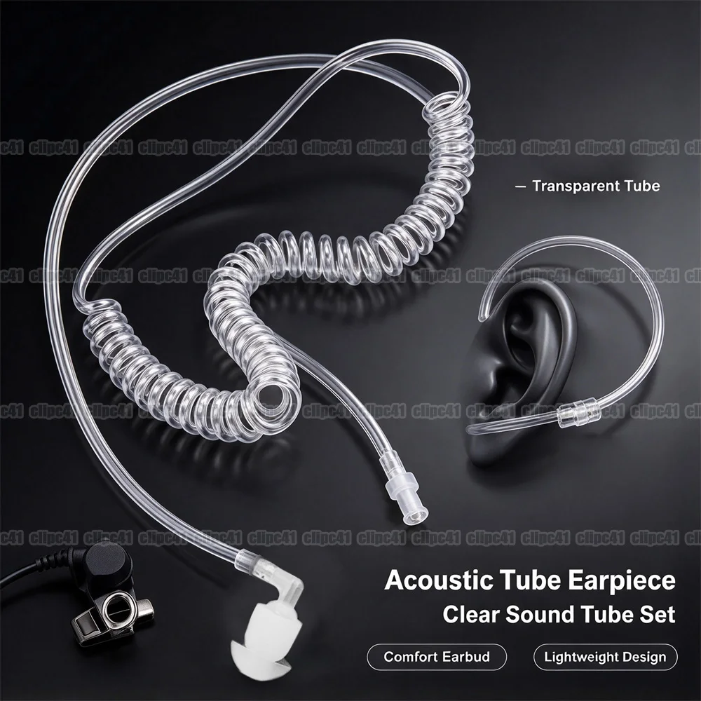 10-100pcs Earphone Earpiece Coil Transparent Acoustic Air Tube Earplug for Two-Way Radio Walkie Talkie Headset Accessories