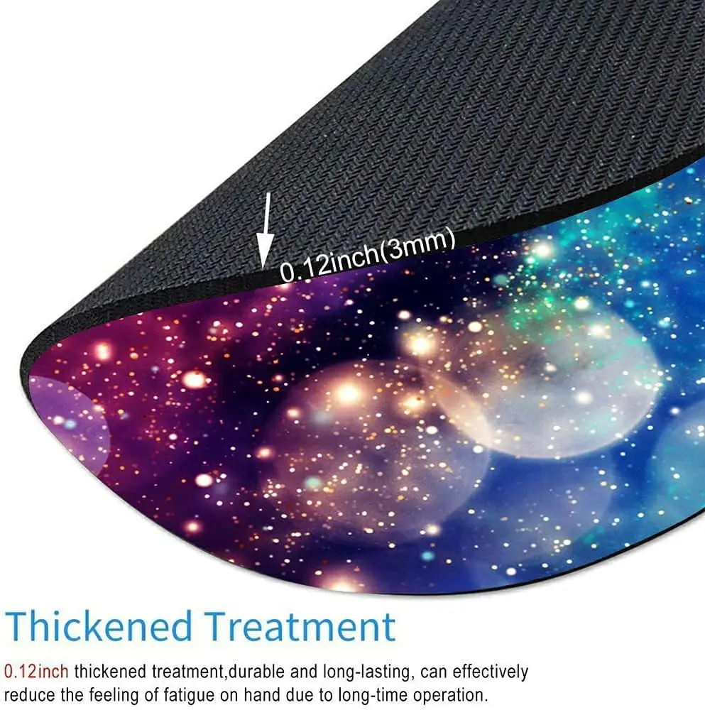 Colorful Starry Sky Round Mousepad Cute Waterproof Circular Non-Slip Rubber Base  Mouse Pad Mousepad for Laptop Computers