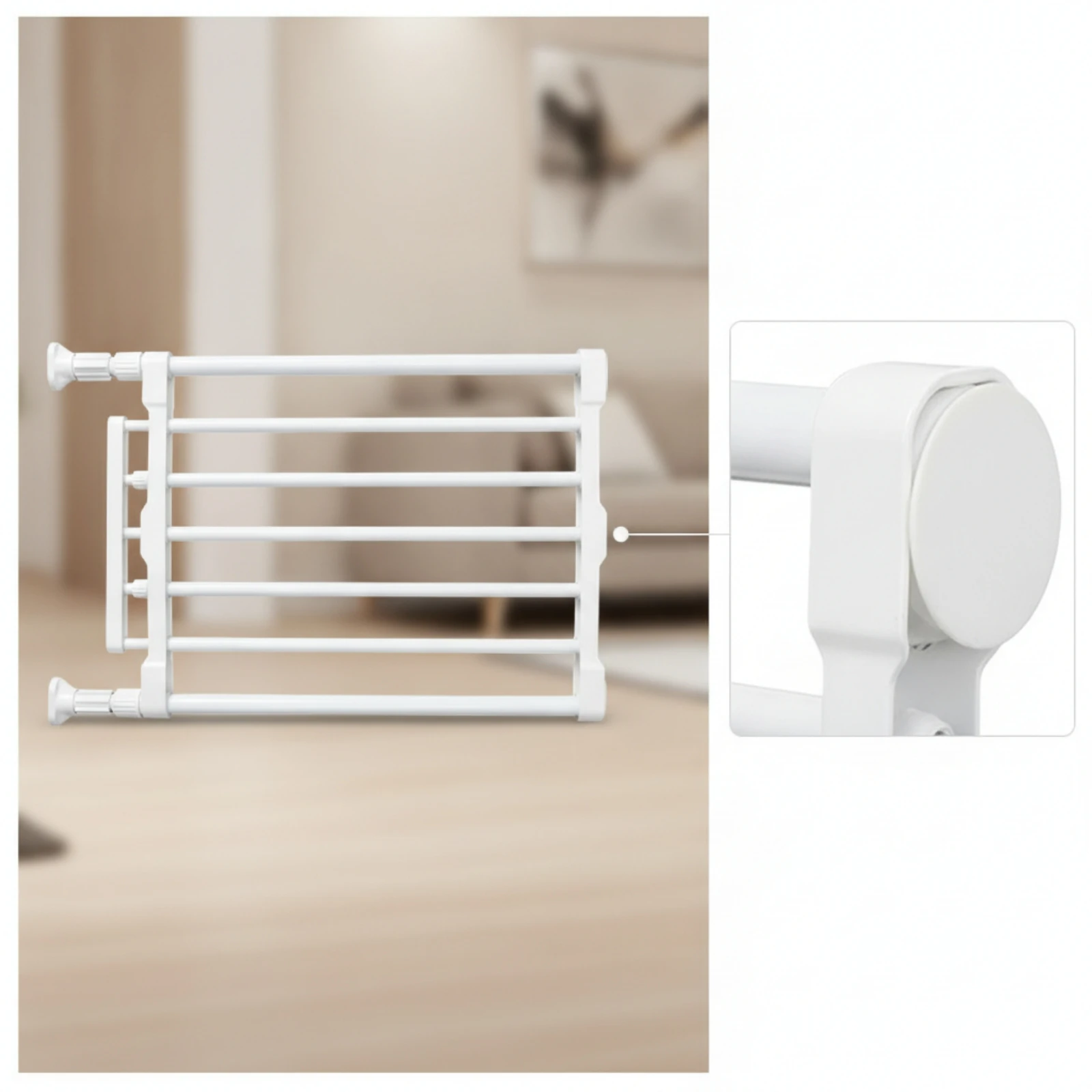 Indoor Pet Barrier Telescopic Dog Gate with Telescoping Frame Retractable Door Barrier Slim-Line for Doorways, Hallways