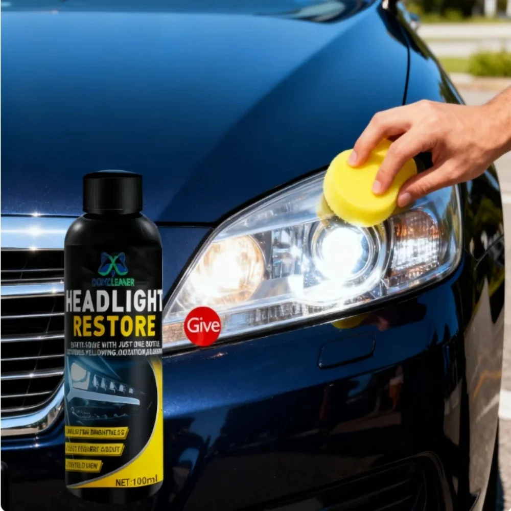 Professional car headlight repair paste - Easy-to-use car light maintenance kit, restore oxidized, yellowed, and blurry headligh