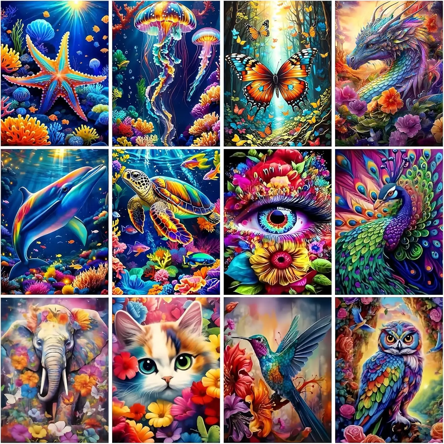 

Наборы для алмазной вышивки (12 шт.) для взрослых, оптовые наборы для алмазного творчества, наборы для создания картин из страз для взрослых, наборы для самостоятельного изготовления картин с животными, полностью заполненные алмазами