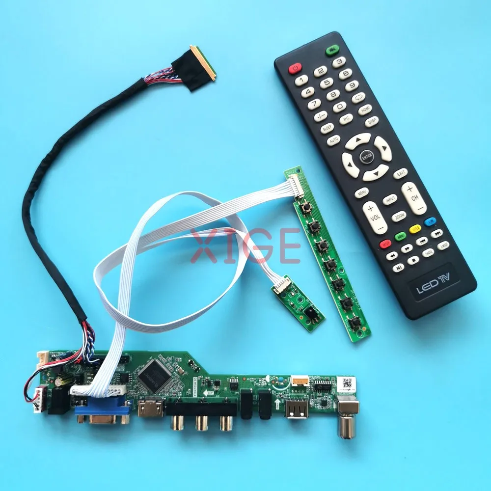 

Driver Controller Board For LTN140AT22-P02 LTN140AT26-804 Kit DIY 40Pin LVDS Analog TV HDMI+VGA+AV+USB Laptop Panel 1366x768 14"
