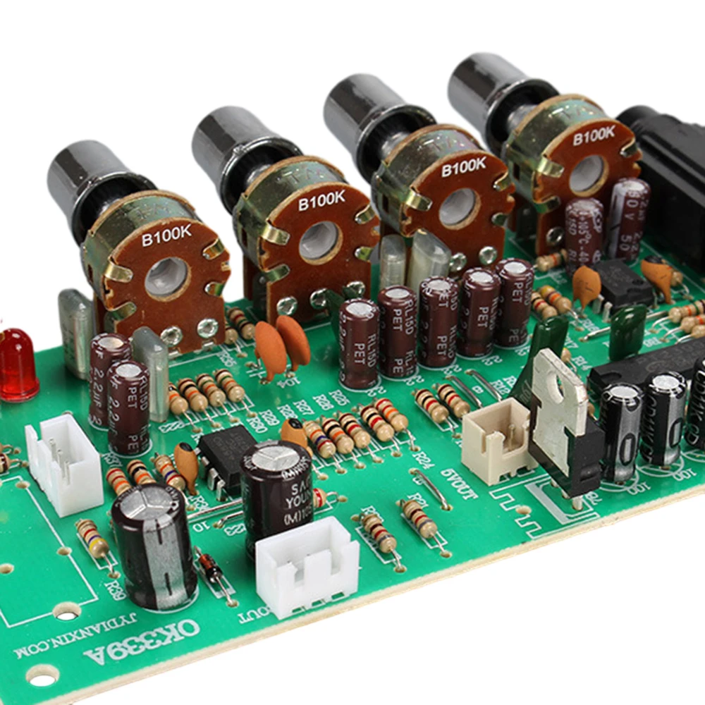 Digital Microphone Amplifier Tone Board PT2399 Karaoke Reverb Preamplifier Board Dual AC12-15V OK339 two microphone input