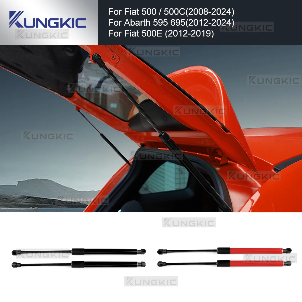 

Rear Trunk Bonnet Struts Hood Lift Supports Shock Rod Replacement For Abarth 595 695 2012-2024/Fiat 500 500C 08-24/500E 12-19