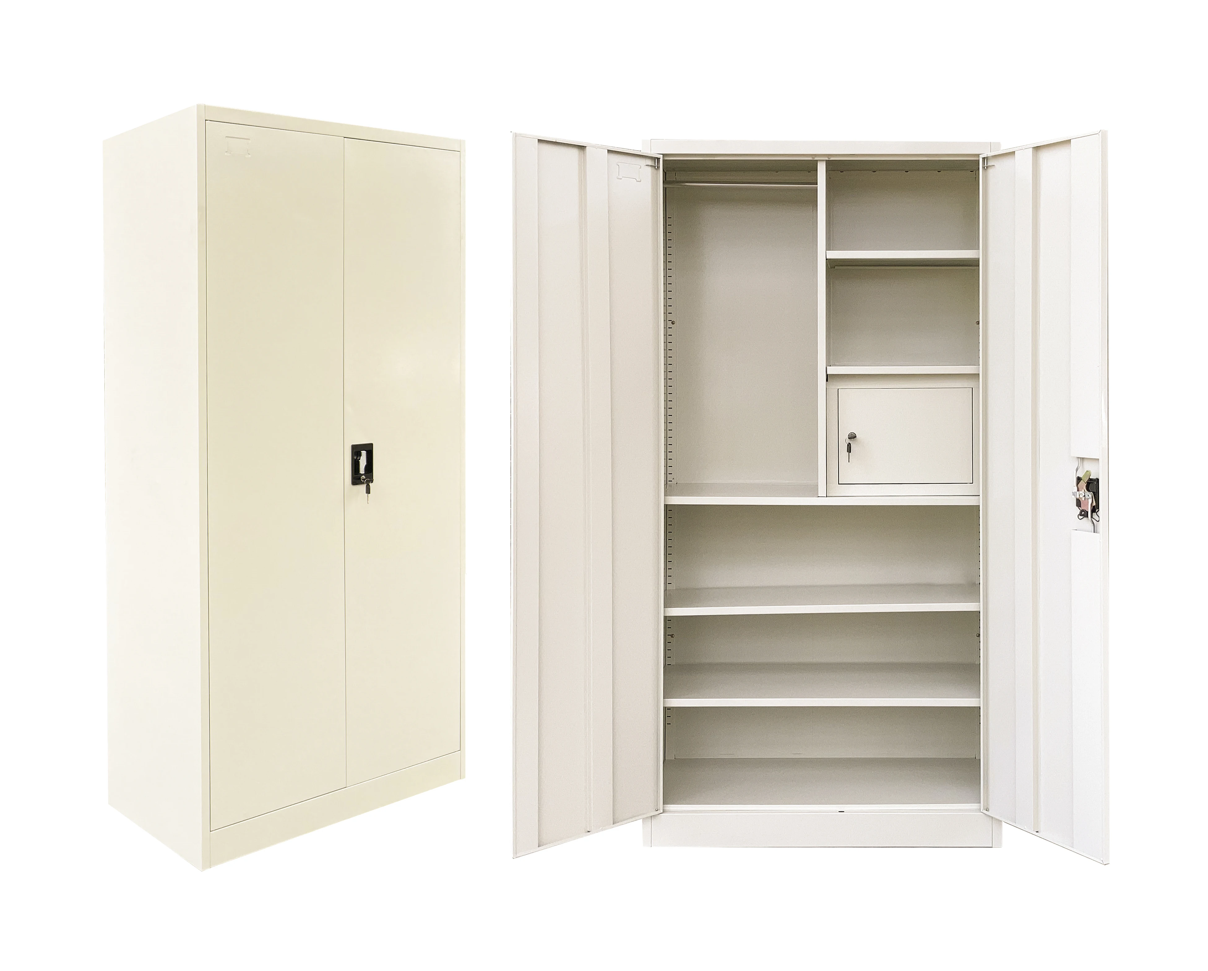 for Office furniture staff adult cabinet 2 Door Clothing Steel Cupboards For Clothes Cabinet Locker Bedroom Wardrobe