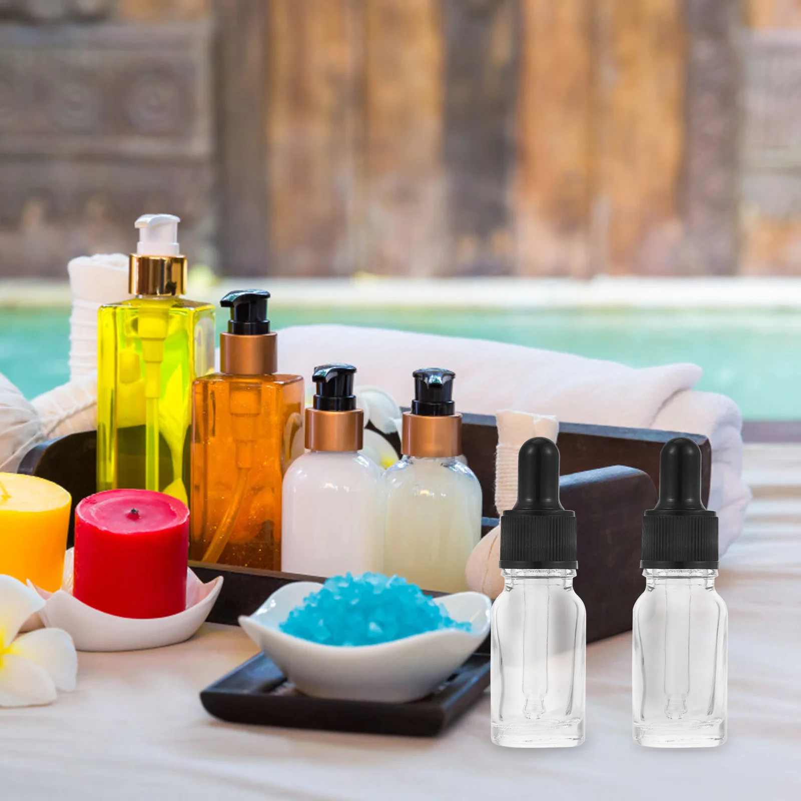 10 قطع من زجاجات الزيوت العطرية، قطارة زجاجية صغيرة قابلة لإعادة الملء، حاوية تعبئة فرعية للسفر للزيوت العطرية