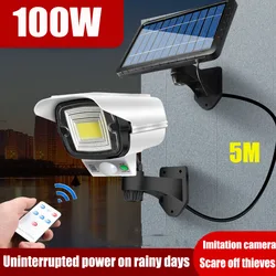 Powerful Solar Wall Light Outdoor Spotlight Monitor With Motion Sensor Street Lamp 500W With 5M Solar Panel Lighting For Garden