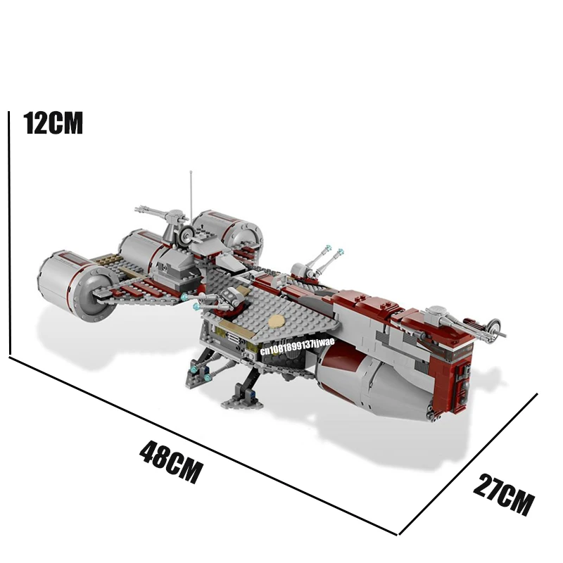 Bloques de construcción de la famosa película MOC para niños, juguete de ladrillos para armar fragata espacial de piezas, ideal para regalo de cumpleaños, código 1030, compatible con MOC-7964