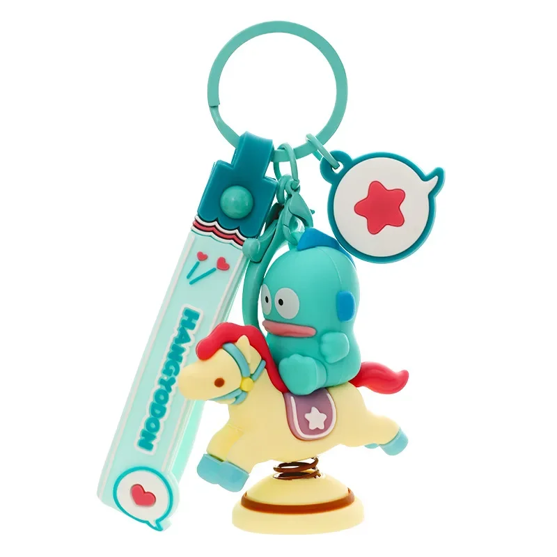 Sanrio Hangyodon nuevo llavero de muñeco de montar Kawaii figura de dibujos animados de Anime accesorios de bolso para niñas llavero de coche encanto juguetes regalos colgantes