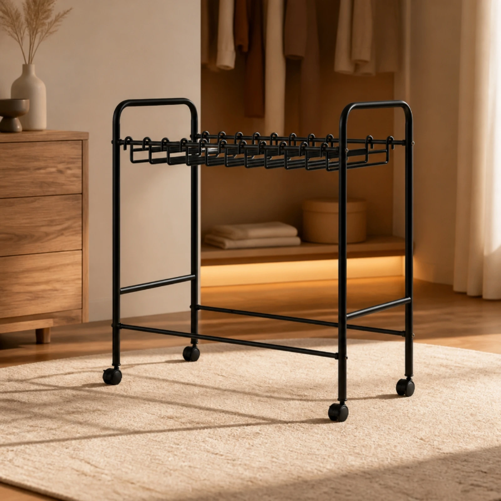 Clothing Organizer Space-Saving Trousers and Skirts Hanging Rack for Dressing Area, Bedroom