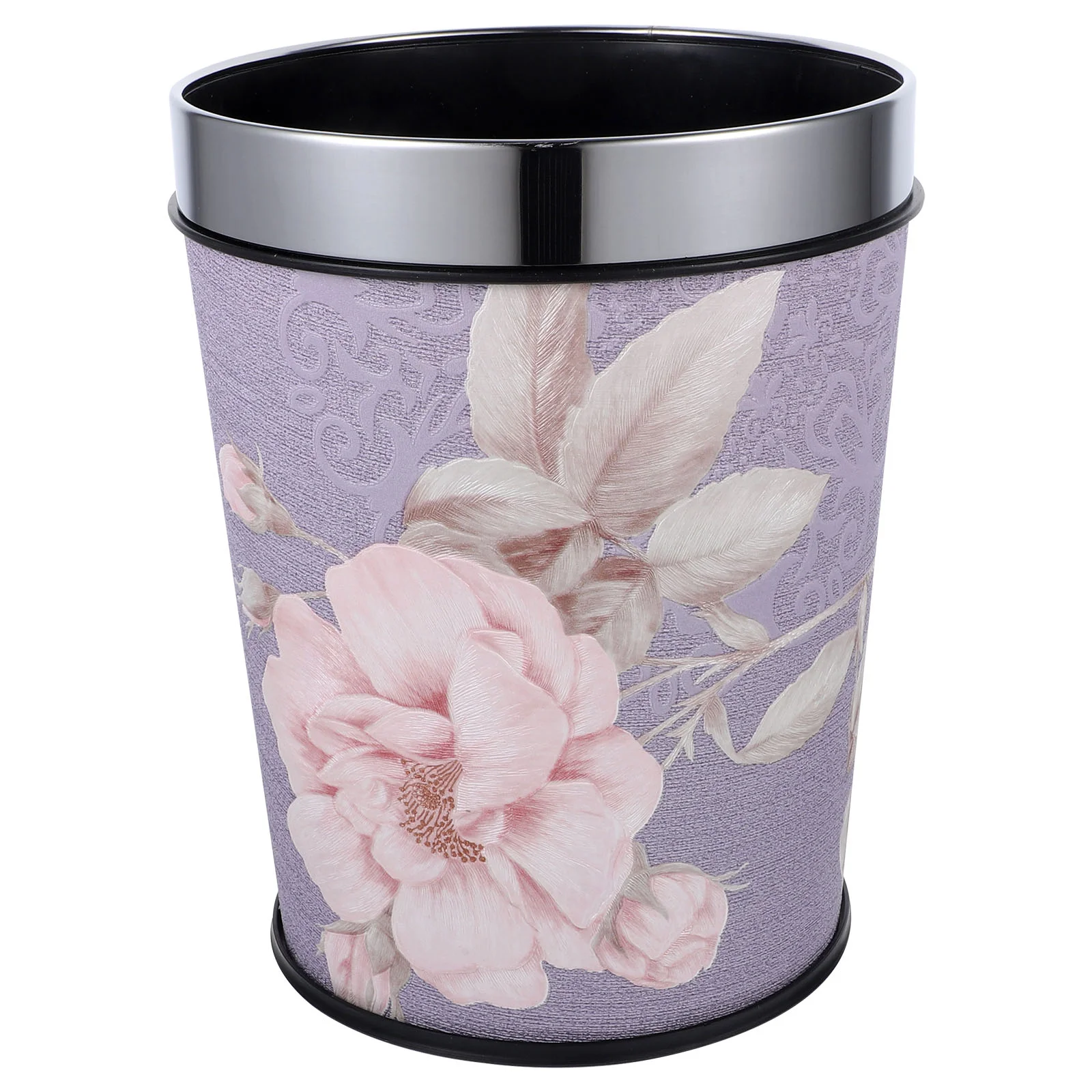 

Retro Style Waste Container Garbage Can Rubbish Bin Multi-function Bucket Vintage Purple Stainless Steel Bedroom Office