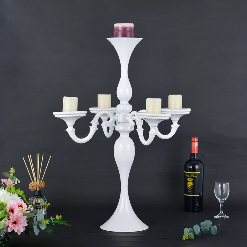 4 Arms Candle Holders Metal Candelabra Fashion Wedding Candle Stand Exquisite Table Vase Home Decor